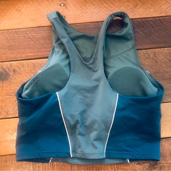 Athleta Colorblock Crop Bikini Top A-C size S Green - Picture 4 of 5